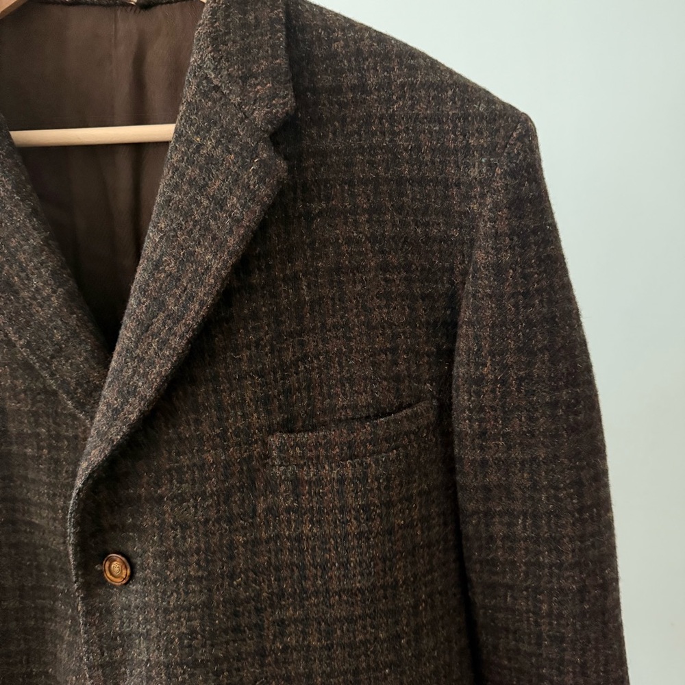 Vintage 1960s Burton Tailored Harris Tweed Blazer Jacket Pure Scottish Wool XL - Picture 5 of 16